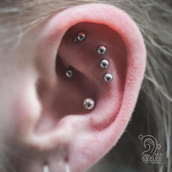 triple flat piercing